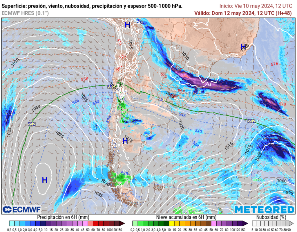 mapa de modelo ECMWF