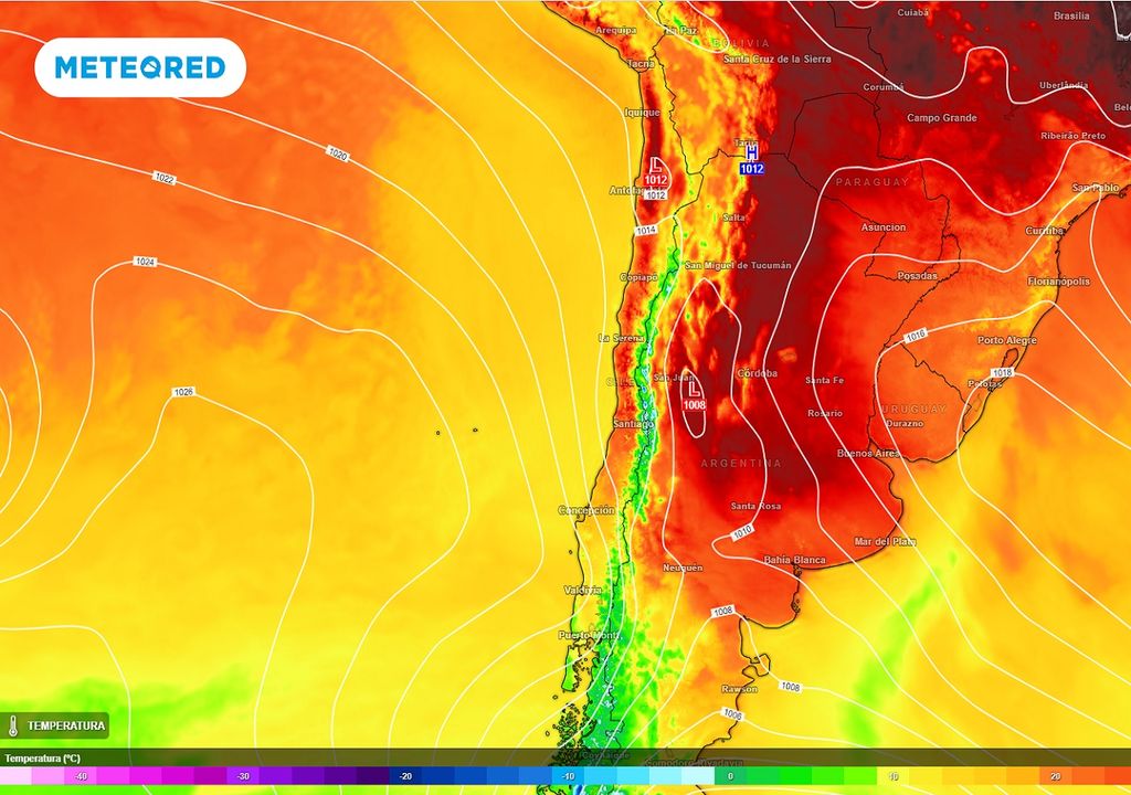 Pronóstico ECMWF temperatura Chile