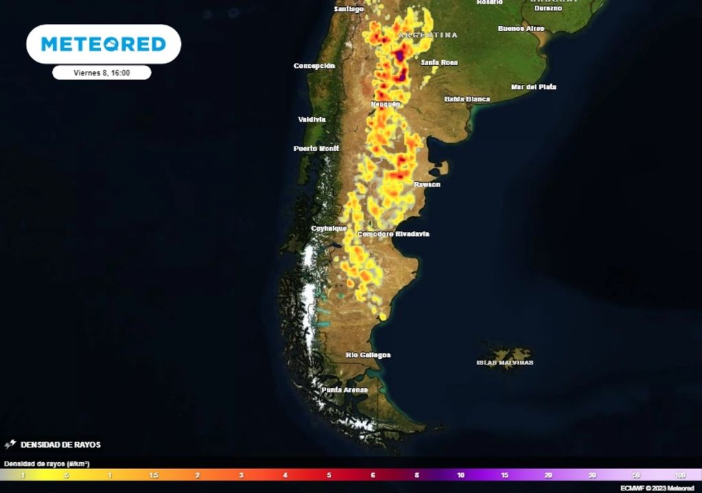 Tormentas alerta Patagonia feriado viernes
