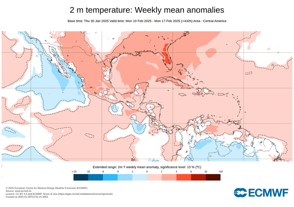 Anomalía de temperaturas en grados Celsius