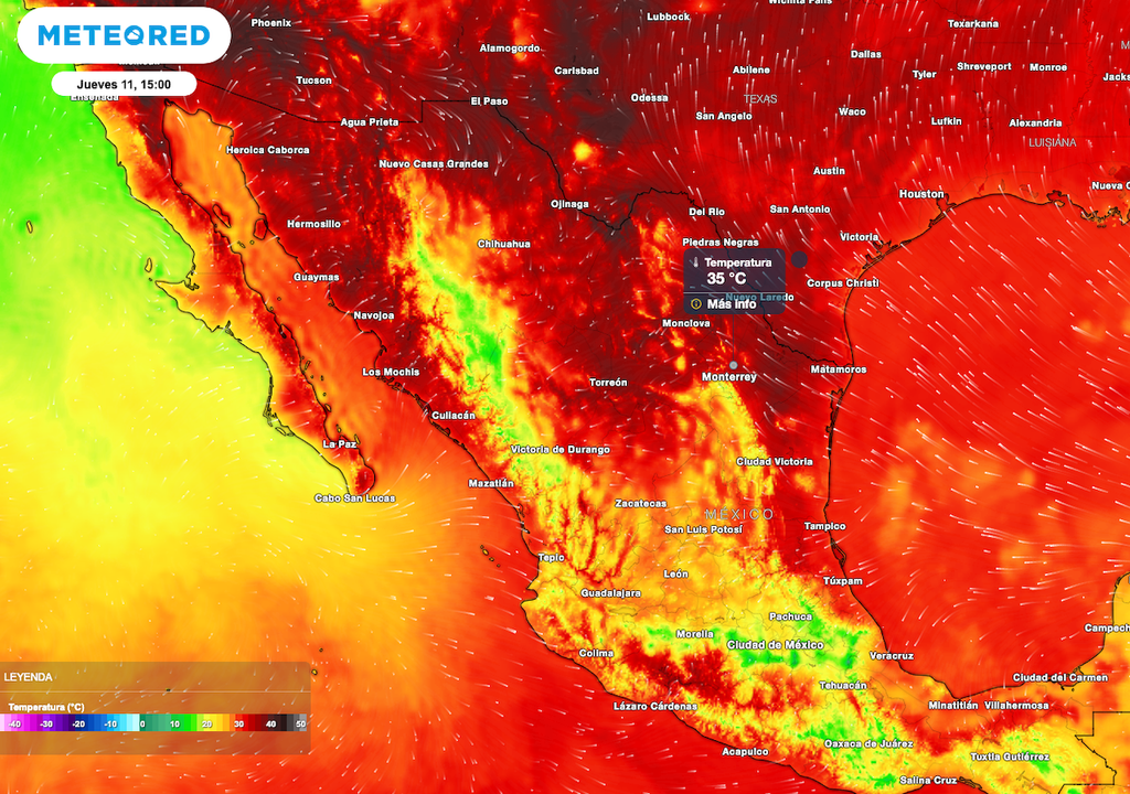 Se esperan temperaturas máximas de hasta 35 a 40 °C en Jalisco y Nuevo León, recuerda hidratarte y usa ropa adecuada con protección solar. Se esperan temperaturas máximas de hasta 35 a 40 °C en Jalisco y Nuevo León, recuerda hidratarte y usa ropa adecuada con protección solar.