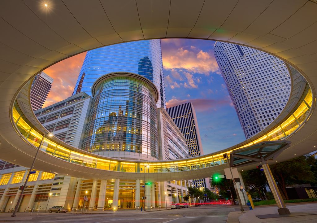 Rascacielos en el centro de la ciudad de Houston, Texas, EE.UU.
