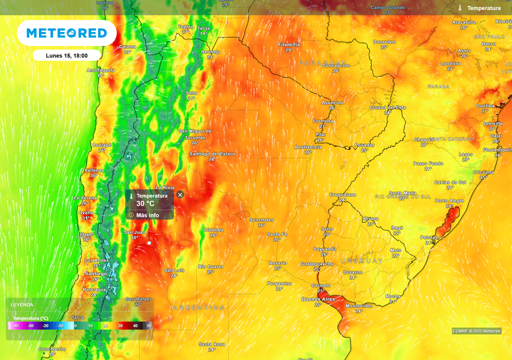 Temperatura Lunes 15 de diciembre 18 h Temperatura Lunes 15 de diciembre 18 h