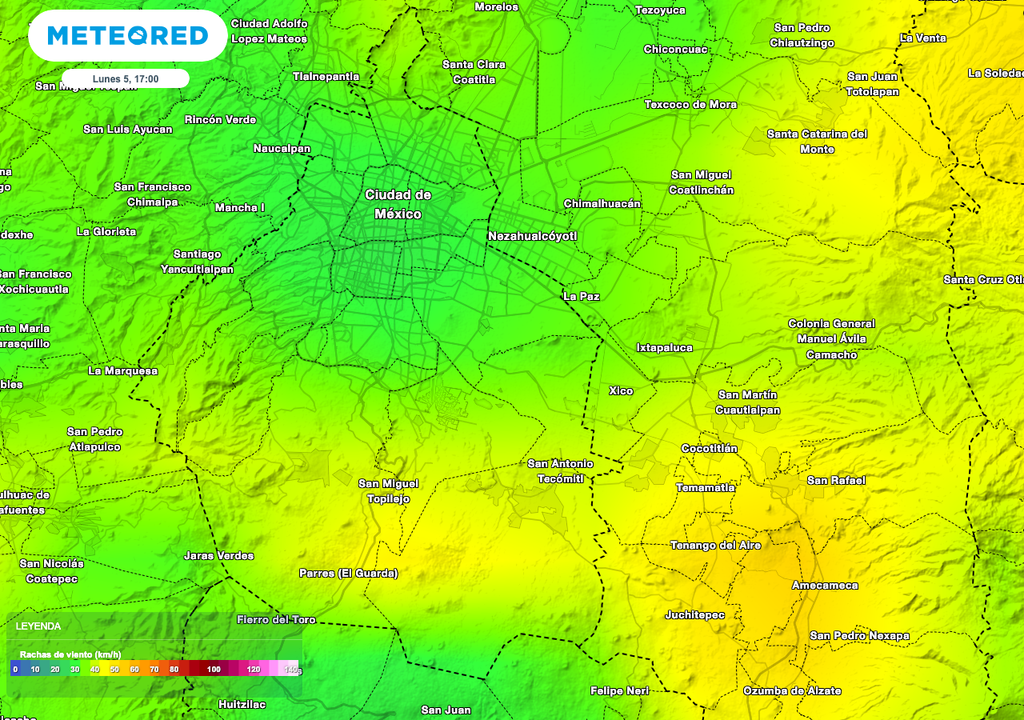 Pronóstico de viento CDMX