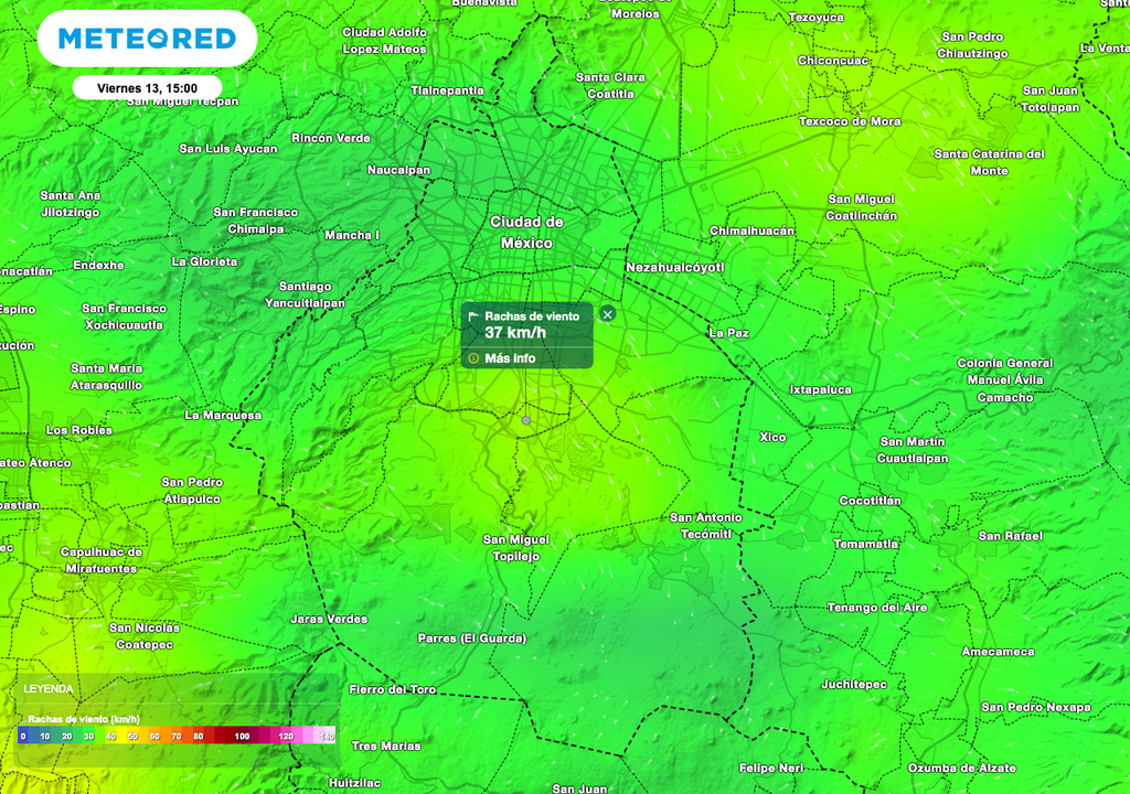El viento será de componente norte-noroeste de 20 a 30 km/h, con rachas que podrían alcanzar hasta 40 km/h.