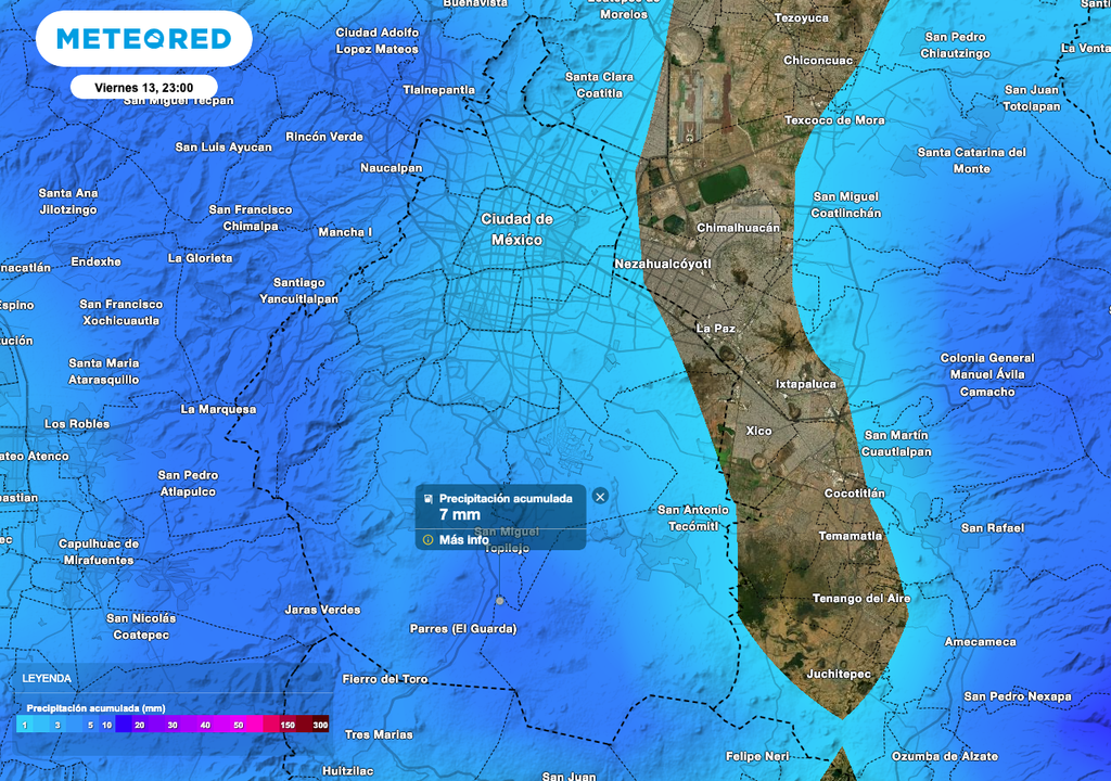 La mayor probabilidad de lluvias se espera en zonas del sur y poniente de la capital.