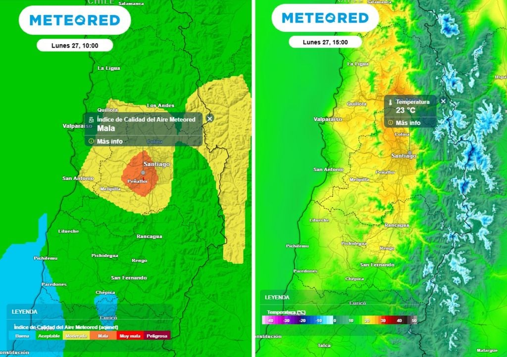 Este lunes tendremos una condición clave para iniciar el día: la calidad del aire mala. Además, la amplitud térmica será alta en la RM.