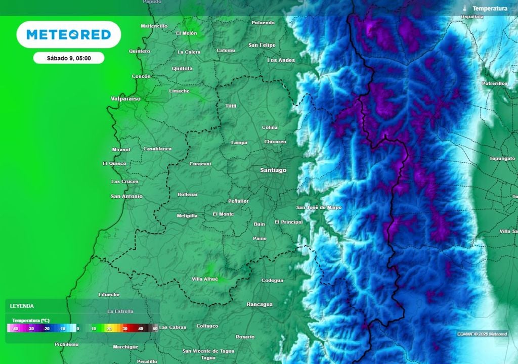Sábado con amanecer muy frío en Santiago: mínimas podrían bajar hasta 1 °C en sectores del sur.
