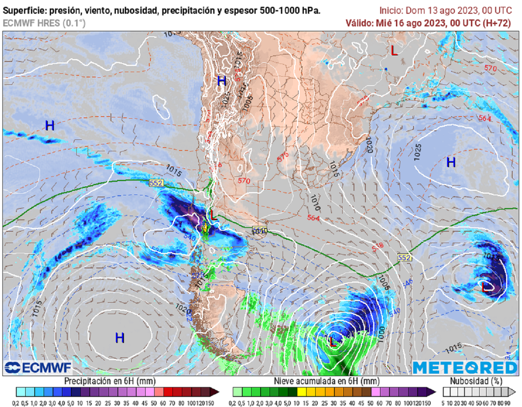 Pronóstico semanal se esperan lluvias en las zonas centro y centro sur de Chile