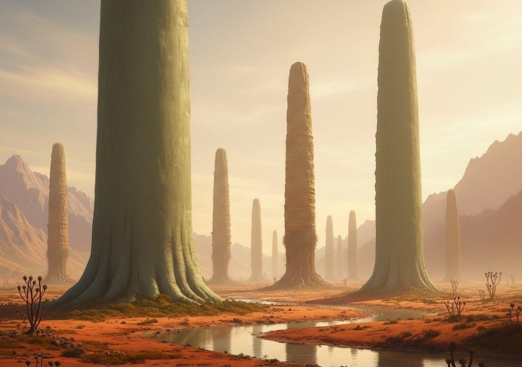 Los Prototaxites son gigantescos pilares del Silúrico y Devónico que dominaron la Tierra antes que los árboles. Estos enigmáticos seres representan un linaje único y extinto, ajeno a cualquier grupo actual.