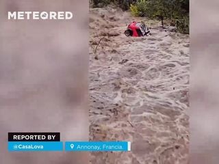 Las lluvias torrenciales provocan inundaciones muy graves en Annonay, Francia