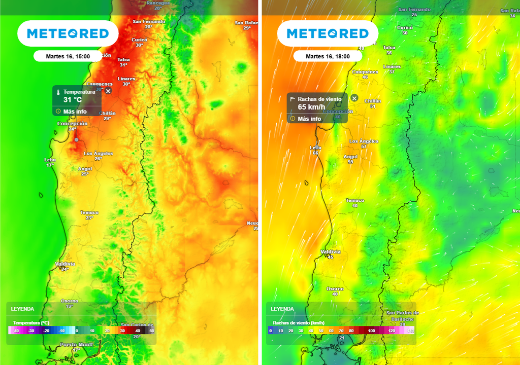 Pronóstico próxima semana en Chile centro sur, Meteored