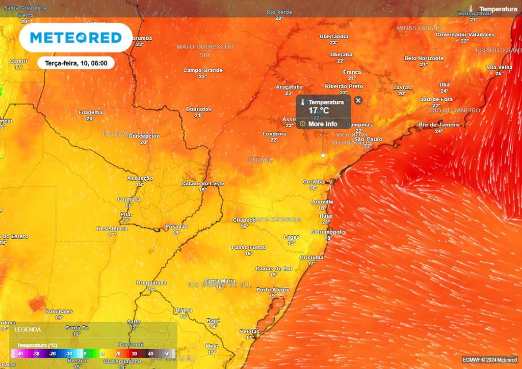 previsão, temperatura do ar