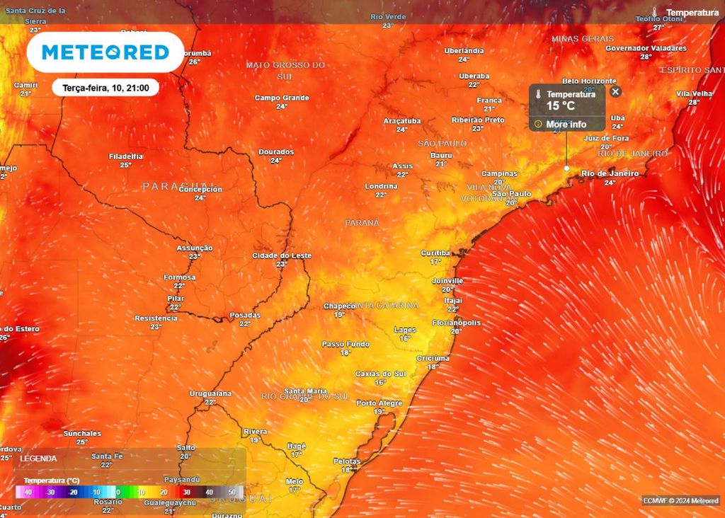 previsão temperatura do ar