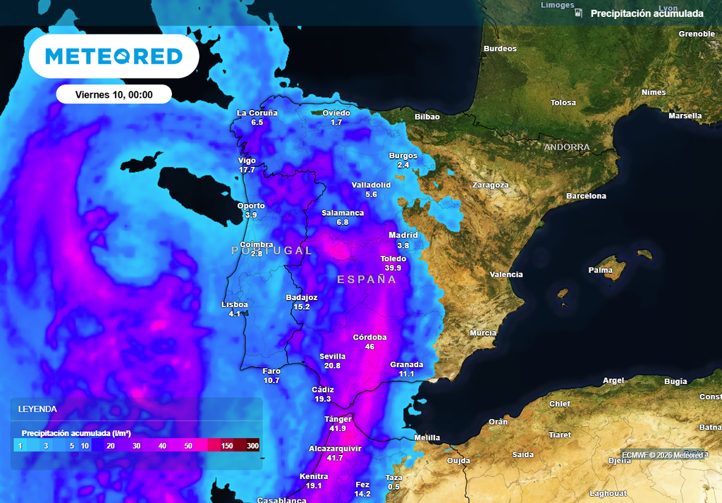 Las precipitaciones más cuantiosas se concentrarán en puntos de Andalucía y en el norte de Cáceres.
