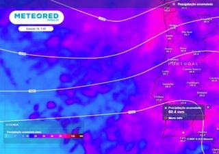 Próximos dias com depressão ex-Leslie. Mapas da Meteored mostram as regiões onde irá chover mais durante a semana