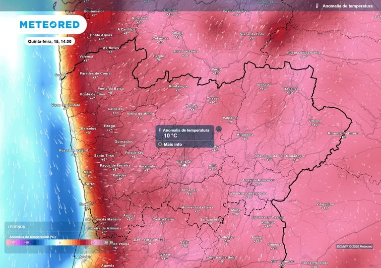 Estas ser&atilde;o as 2 capitais de distrito possivelmente mais quentes do Norte nos pr&oacute;ximos dias; at&eacute; 10 &ordm;C acima da m&eacute;dia