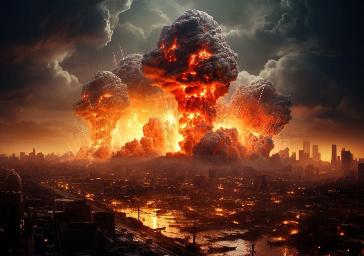 El estallido de una guerra termonuclear causaría una devastación inmediata en Europa. Cada cabeza nuclear generaría una onda expansiva destructiva en un radio de 1 a 2 kilómetros.