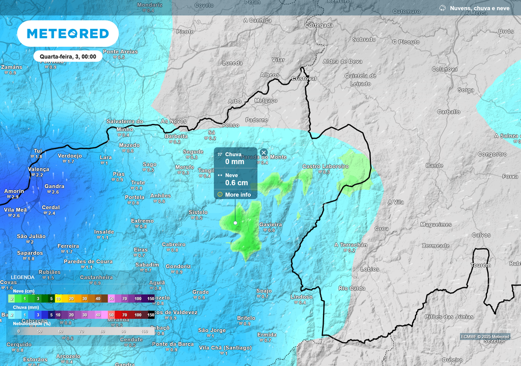 chuva e neve prevista