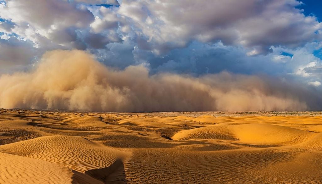 Temporali nel Sahara. I temporali nel Sahara sono più probabili durante i mesi estivi, da giugno a settembre, in corrispondenza della stagione delle piogge nella fascia del Sahel, la regione semi-arida a sud del Sahara, dove l’influenza del Monsone di Guinea spinge aria umida dall’omonimo Golfo.