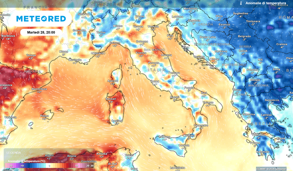 Nel corso della prossima settimana le temperature torneranno a diminuire, in special modo al nord e sulle regioni centro-meridionali peninsulari.