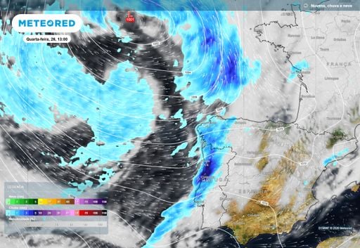 Quarta e quinta-feira novas superf&iacute;cies frontais trar&atilde;o mais uma &ldquo;dose&rdquo; de chuva, vento e agita&ccedil;&atilde;o mar&iacute;tima a Portugal