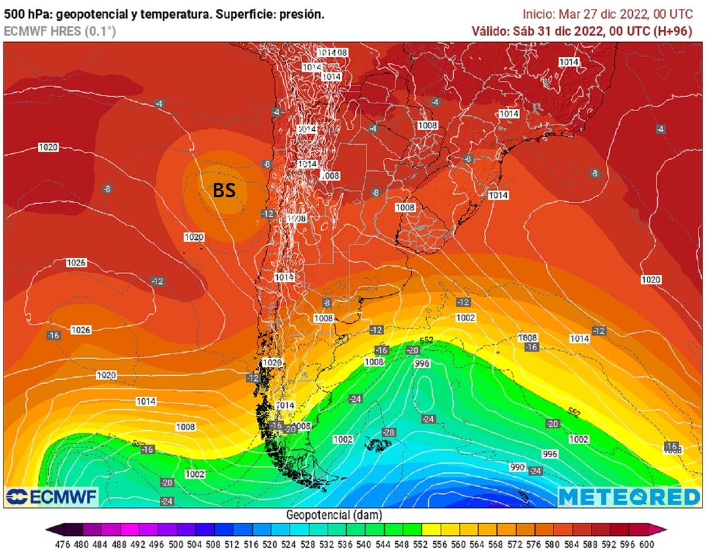 baja segregada; núcleo frío de altura; geopotencial 500 hPa baja segregada; núcleo frío de altura; geopotencial 500 hPa