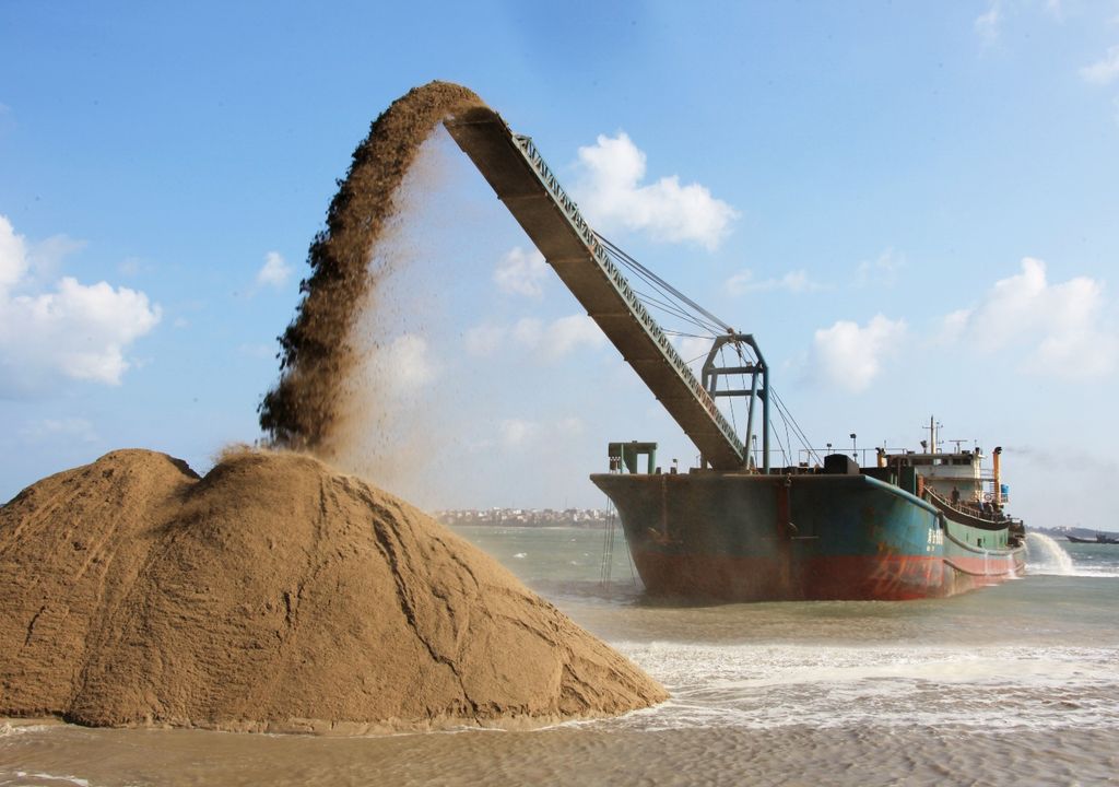 arena dragado playa ríos océanos mares
