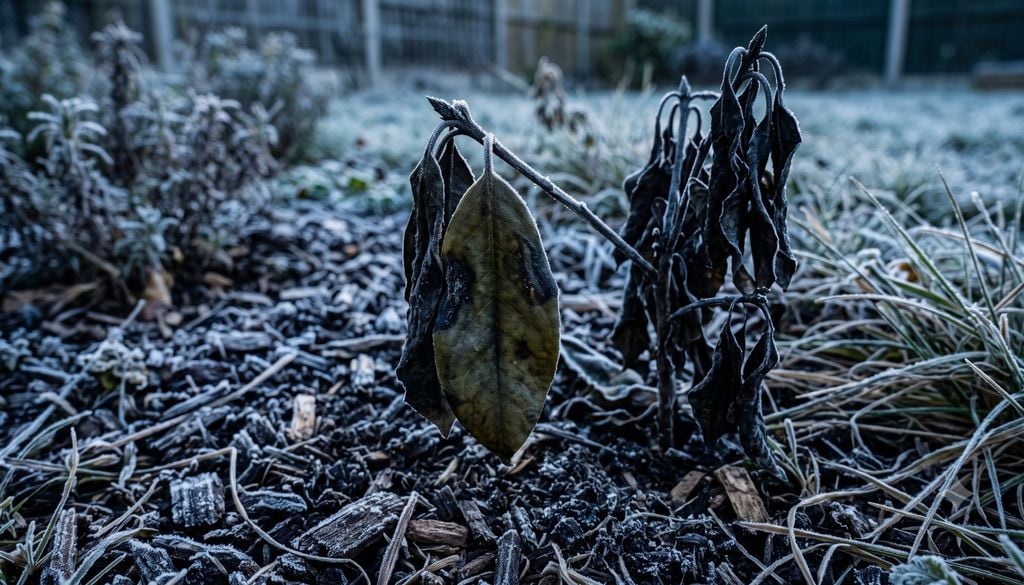 plantas El aspecto quemado de la vegetación es el resultado inmediato de la formación de cristales de hielo en el interior del follaje.