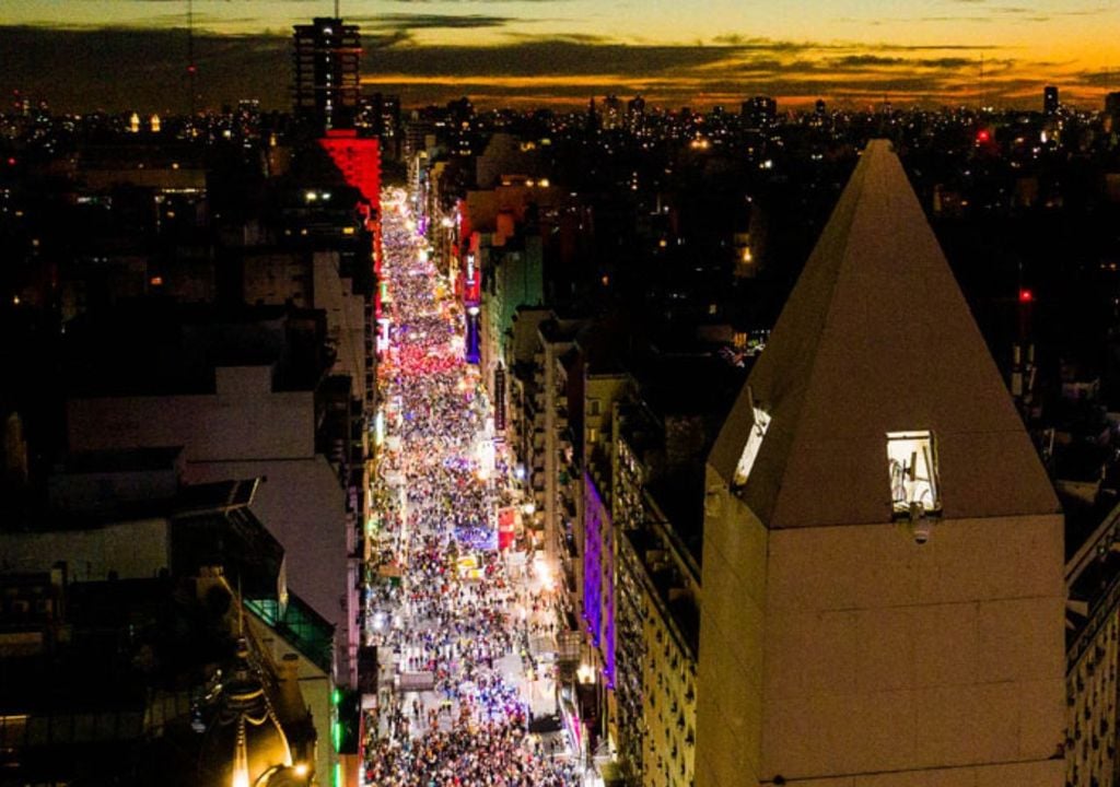 Vista aérea de Calle Corrientes
