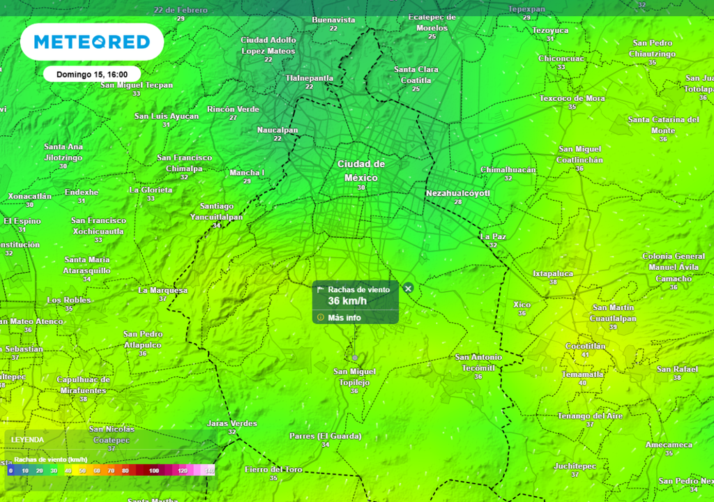 Condiciones muy ventosas la tarde del domingo 15 de marzo en CDMX.
