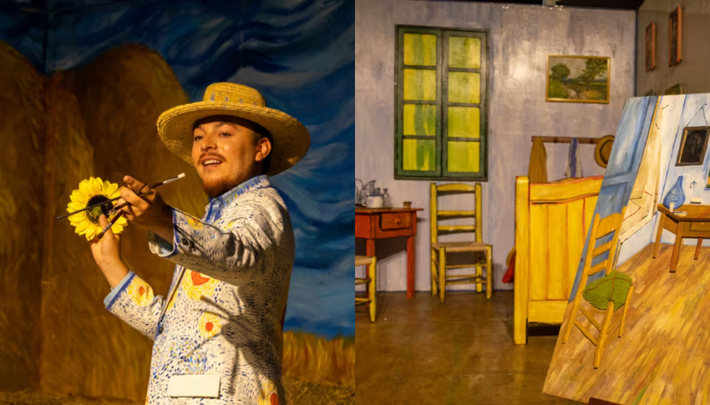La muestra inmersiva de Van Gogh incluye actores que interactúan con el público. Crédito: Fever.