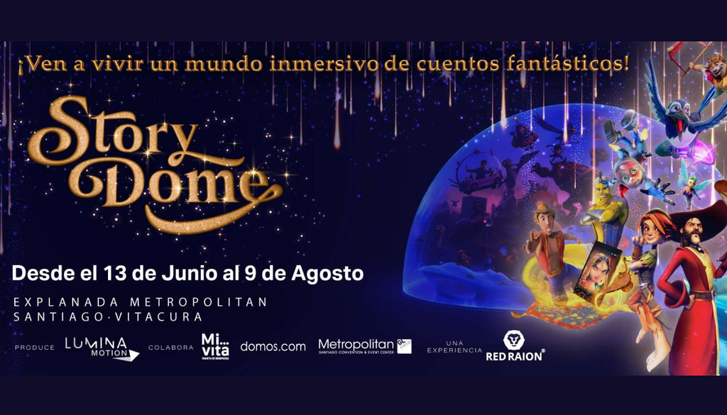 Story Dome en Santiago. La experiencia inmersiva Story Dome invita a sumergirse en un mundo de cuentos fantásticos. Crédito: Ticketmaster.