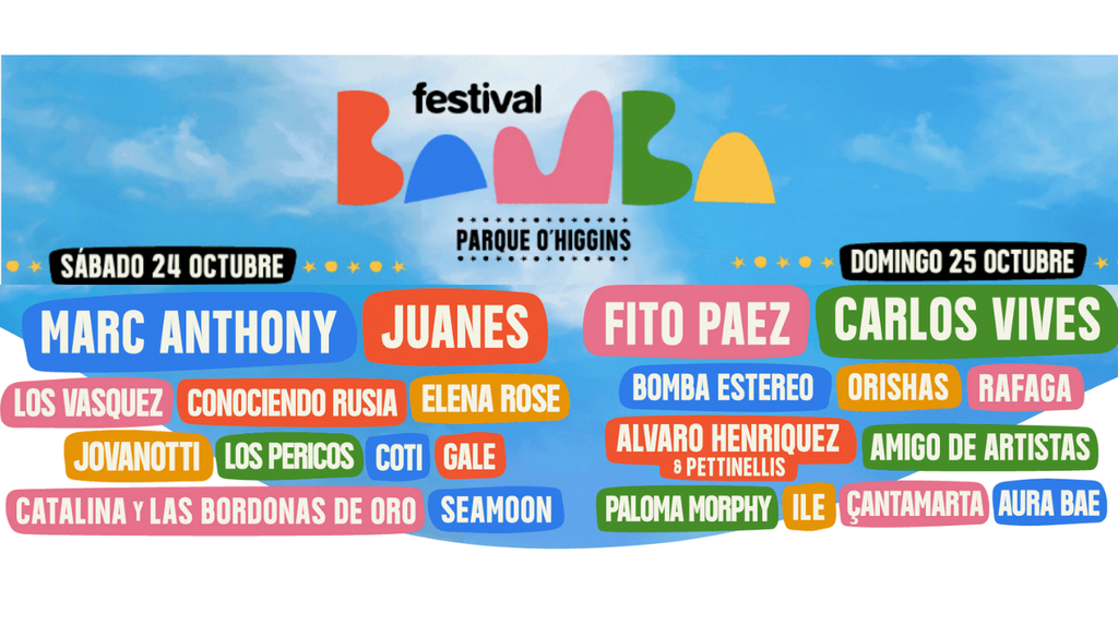 Festival BAMBA, Santiago, Chile. Este fin de semana se realizará la primera edición del Festival Bamba en Santiago. Crédito: Ticketmaster.