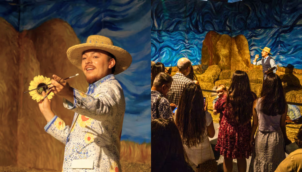 La muestra inmersiva de Van Gogh cuenta con actores que interactúan con el público. Crédito: Fever.