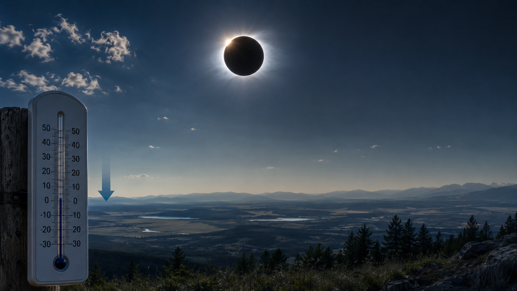 Durante un eclipse solar, la reducción repentina de la radiación que llega a la superficie puede hacer caer la temperatura en pocos minutos, alterando también el viento y la dinámica de la atmósfera.