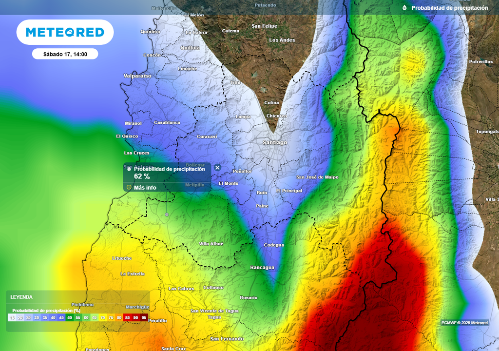 Lluvias en el Gran Santiago, Meteored Chile