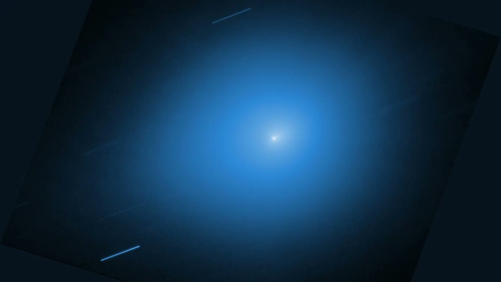 El cometa interestelar 3I/ATLAS, observado el 30 de noviembre de 2025 por la cámara de campo amplio 3 del telescopio espacial Hubble de la NASA, fue capturado por diversas misiones de la NASA en todo el sistema solar. Dichas misiones han recopilado datos sobre el cometa para su posterior publicación en archivos públicos. NASA, ESA, STScI, D. Jewitt (UCLA), M.-T. Hui (Observatorio Astronómico de Shanghai). Procesamiento de imágenes: J. DePasquale (STScI)