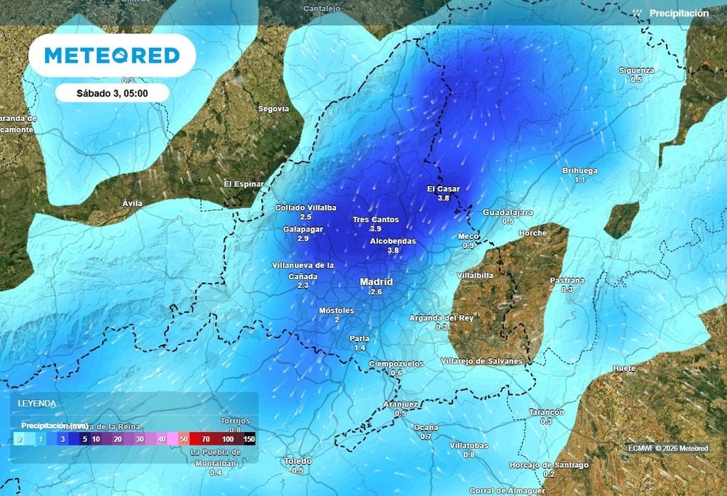 Las precipitaciones se intensificarán en la Comunidad de Madrid a partir del jueves.