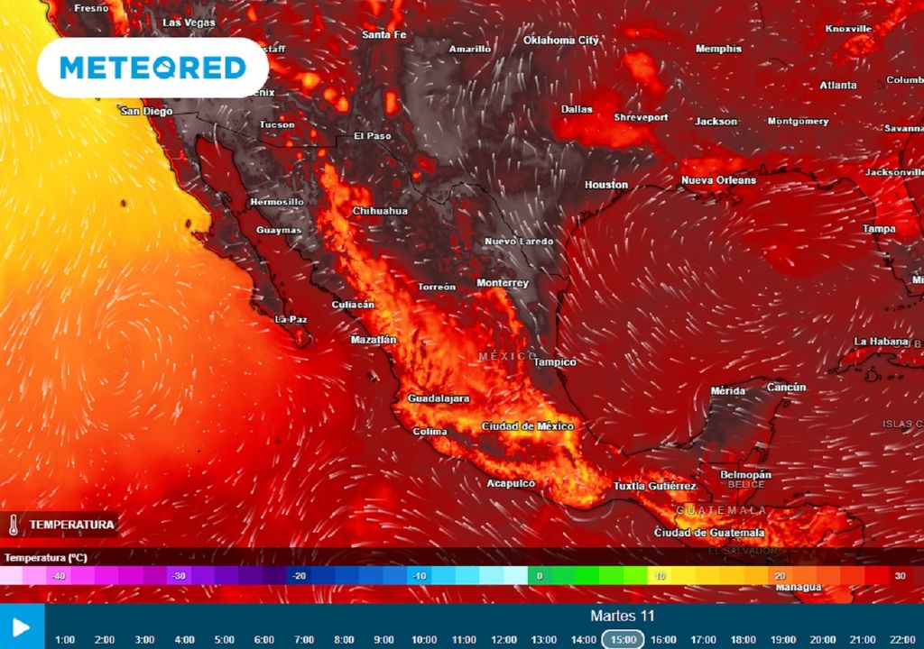 Modelo ECMWF - Temperaturas en grados Celsius