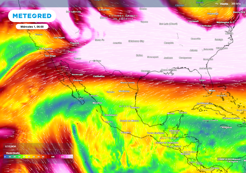 Pronóstico de viento en altura (300 mb) Pronóstico de viento en altura (300 mb)
