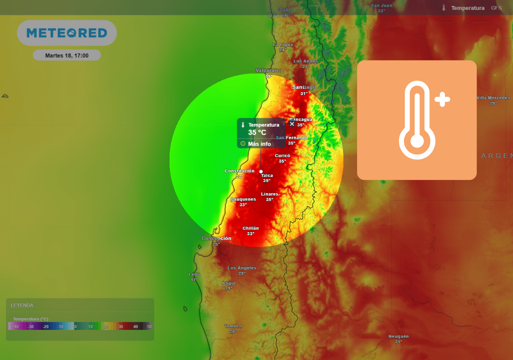 mapa de temperatura.