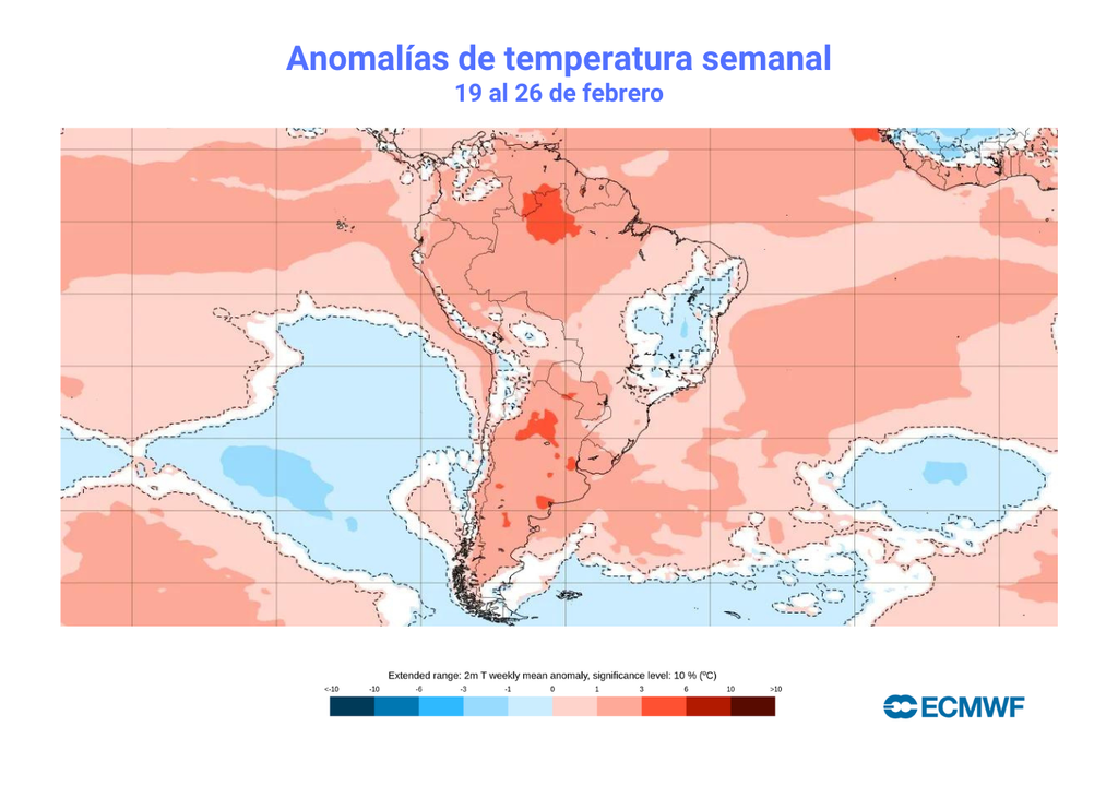 Mapa de anomalías de temperatura