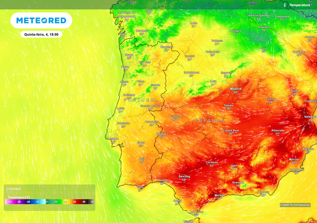 A chegada do ar mais fresco irá provocar uma queda significativa das temperaturas na quinta-feira (4). Bragança, Guarda, Castelo Branco, Portalegre, Santarém e Évora poderão registar descidas entre 6 e 7 ºC.