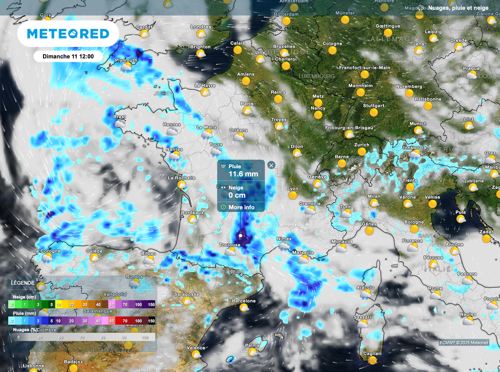 Des orages parfois présents dès la mi-journée en région Occitanie. Des orages parfois présents dès la mi-journée en région Occitanie.