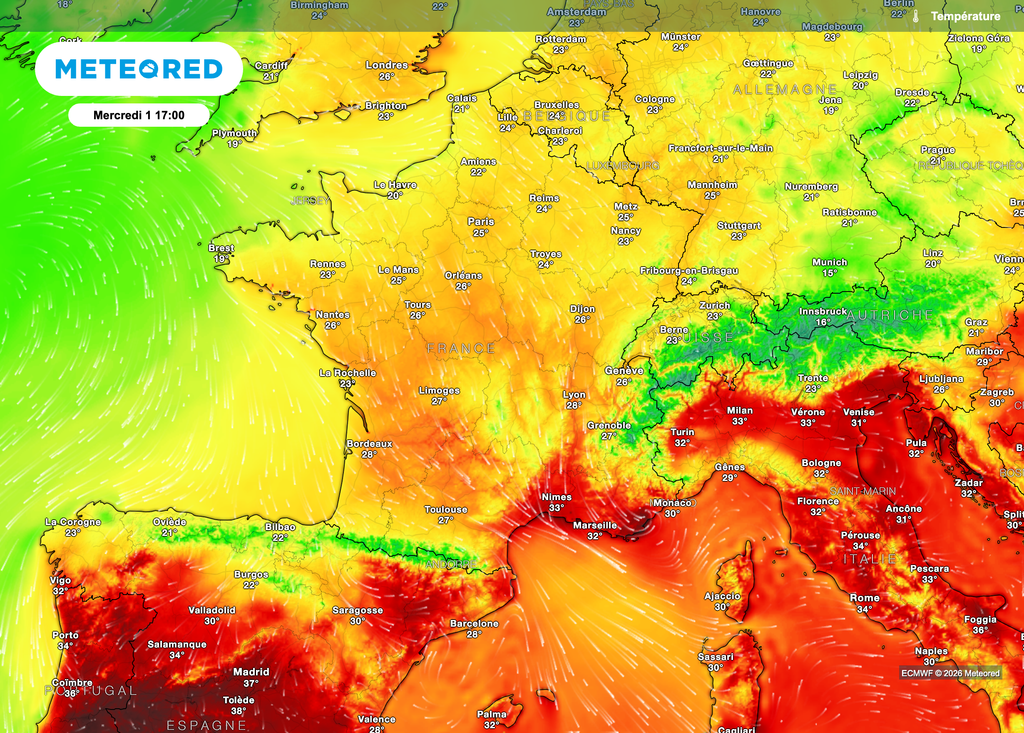 Une météo chaude mais bien moins extrême que durant la canicule.