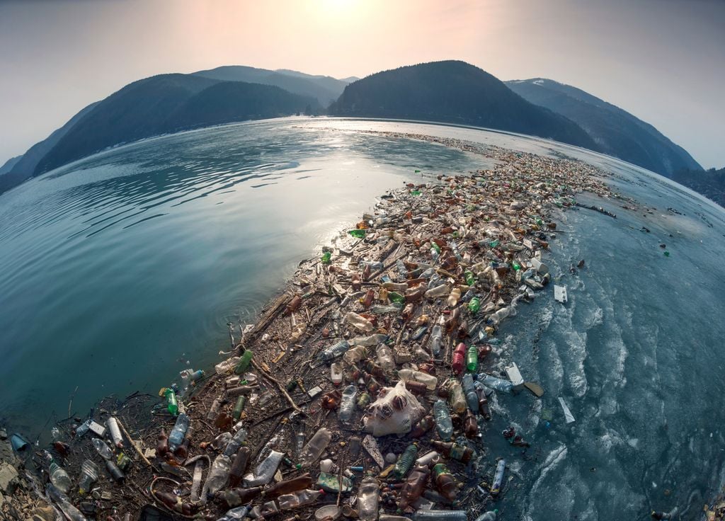Resíduos oceano Pacífico continente de plástico