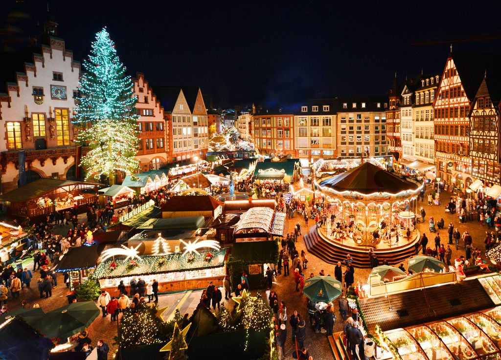 Marché Noël Monde Allemagne Sapin Hiver Fête