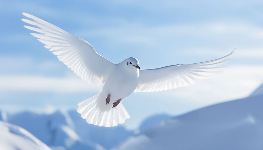 Il petrello delle nevi (Pagodroma nivea) è un uccello lungo poco più di trenta centimetri che possiede un piumaggio interamente bianco candido, interrotto solo dagli occhi scuri e dal becco nero. Una colorazione che lo rende un vero e proprio fantasma visivo, mimetizzato alla perfezione tra i ghiacci.