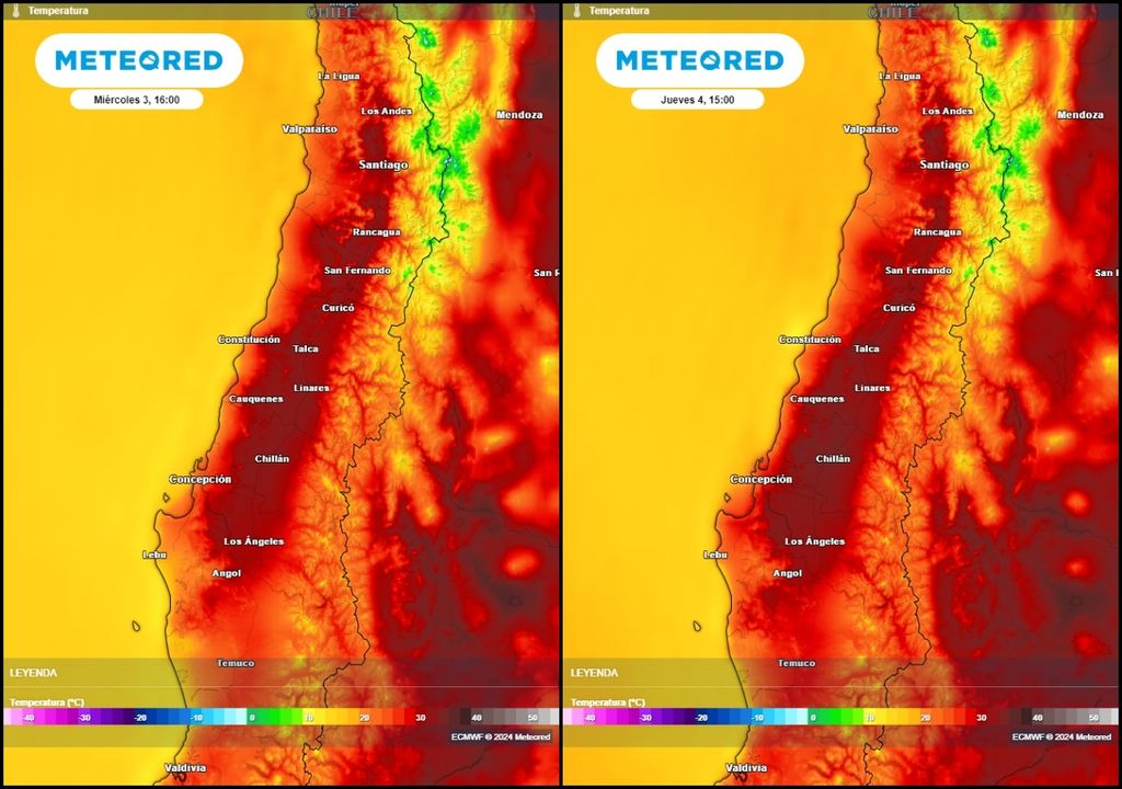 temperaturas previstas por el modelo del ECMWF para la zona central de Chile temperaturas previstas por el modelo del ECMWF para la zona central de Chile